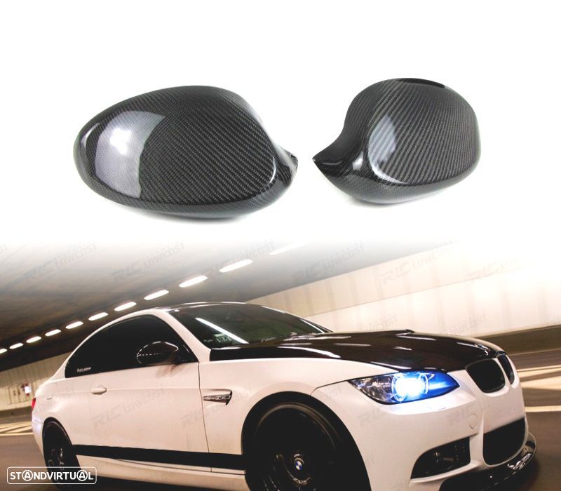 CAPAS DE ESPELHOS RETROVISORES CARBONO BMW E92 E93 LOOK M - 1