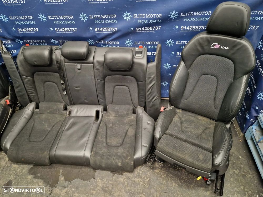 Jogo de bancos usados AUDI A4 B8 S-LINE PELE TECIDO PRETOS AQUECIDOS - 5