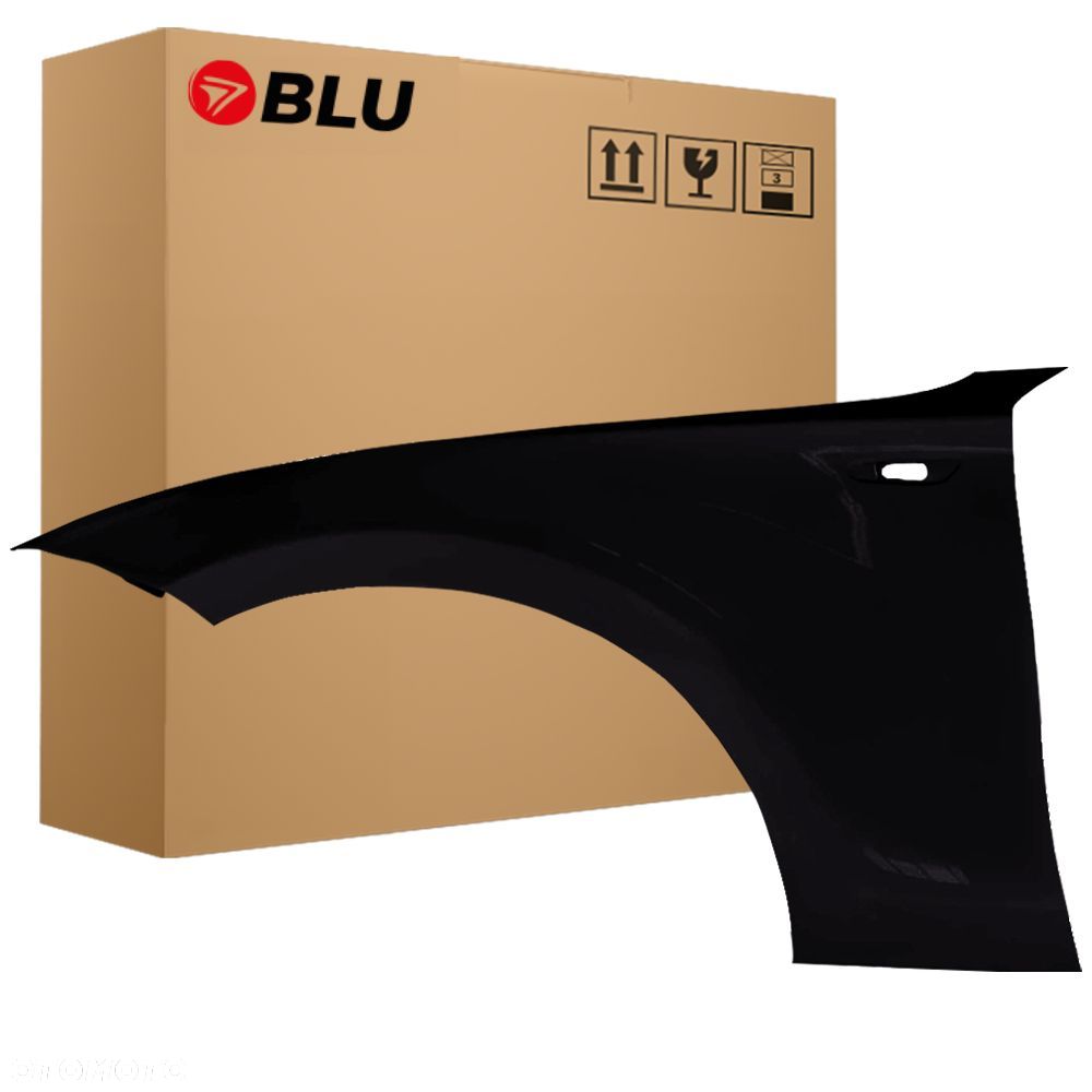 BLU Błotnik BMW 1 I E81 E82 E87 E88 668 lewy czarny 04-13 przód Schwarz II Standard Schwarz - 1