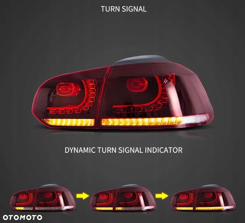 Lampy tylne kpl Vland Led Diody Red White GTI Tuning VW Golf VI 6 5k0 2008- - 9