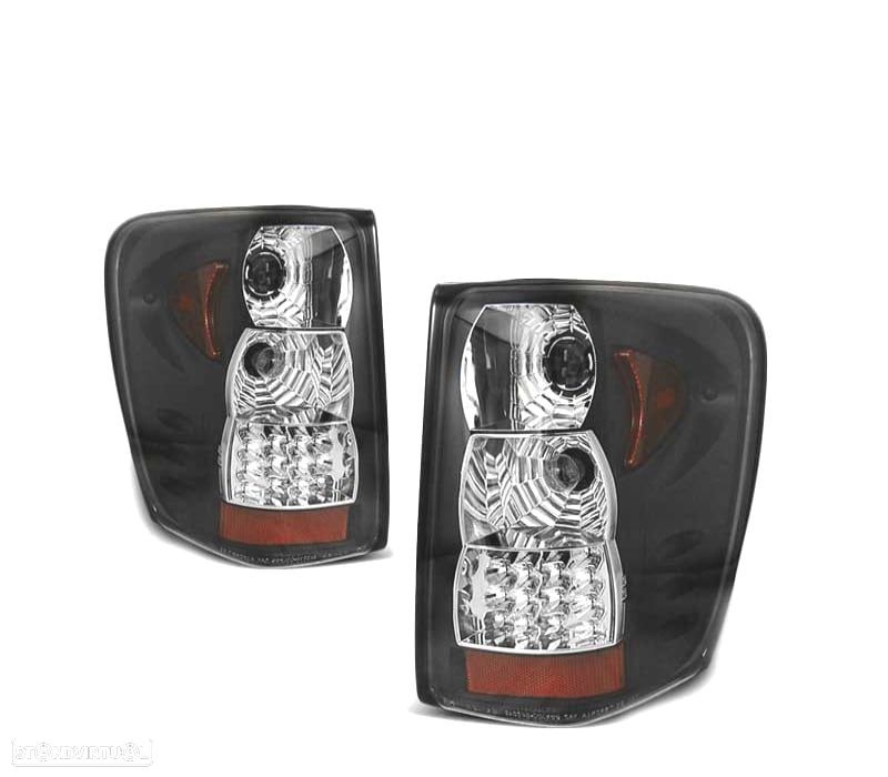 FAROLINS TRASEIROS LED JEEP GRAND CHEROKEE 99-05 PRETO - 2