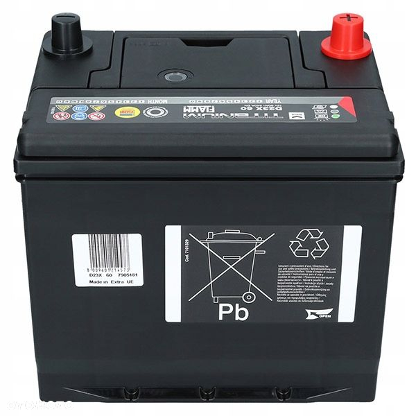 Akumulator FIAMM BLACK D23X 12V 60Ah 540A EN - 15 kg - 6