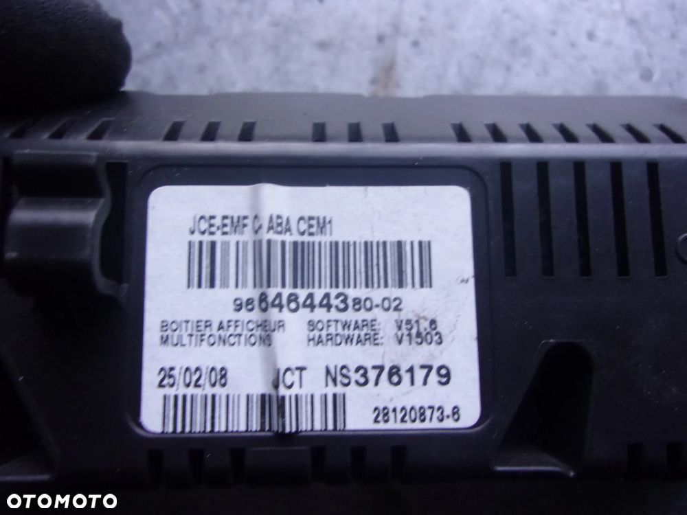 WYŚWIETLACZ CITROEN C4 96646443 - 2