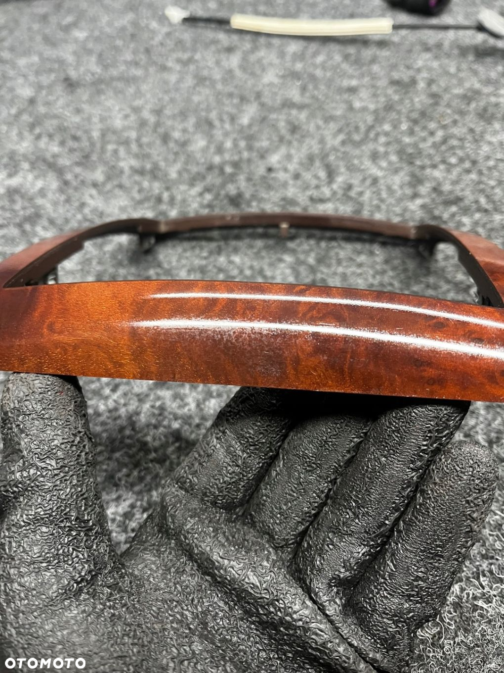 ramka osłona dekor konsoli środkowej drewno vw touareg 7L6863337E - 12