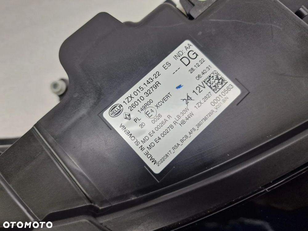 RENAULT MEGANE E-TECH PRAWA LAMPA PRZEDNIA PRZÓD FULL LED , NR 260103279R , NR AUKCJI LA402 - 11