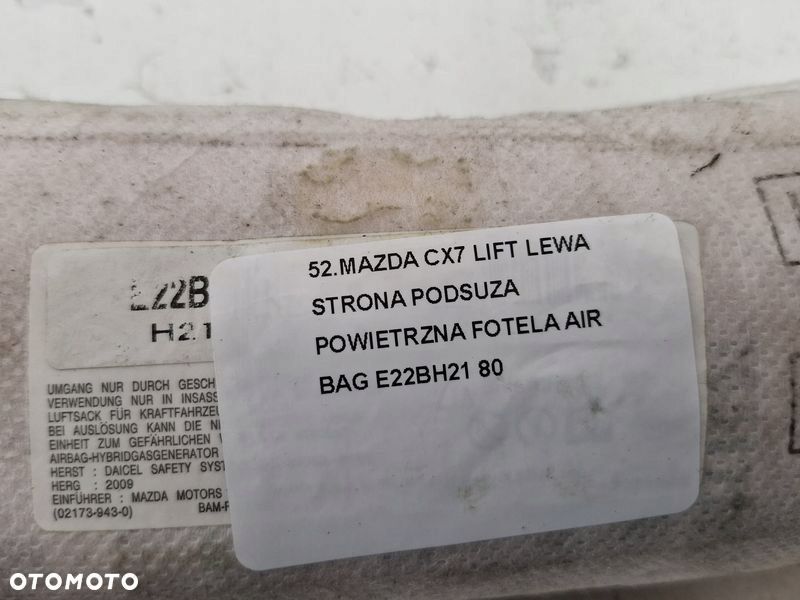 MAZDA CX7 LIFT PODUSZKA POWIETRZNA FOTELA LEWA AIRBAG LEWY E22BH21 - 2