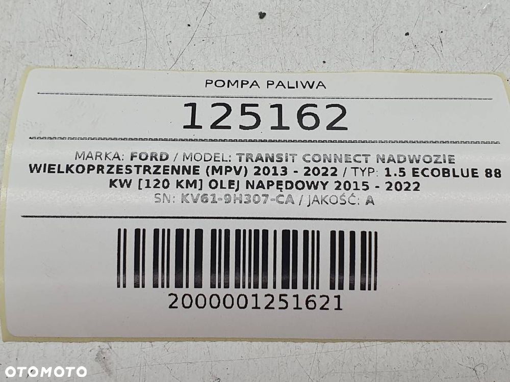 POMPA PALIWA PŁYWAK 1.5 D FORD TRANSIT CONNECT MK2 KV61-9H307-CA - 8