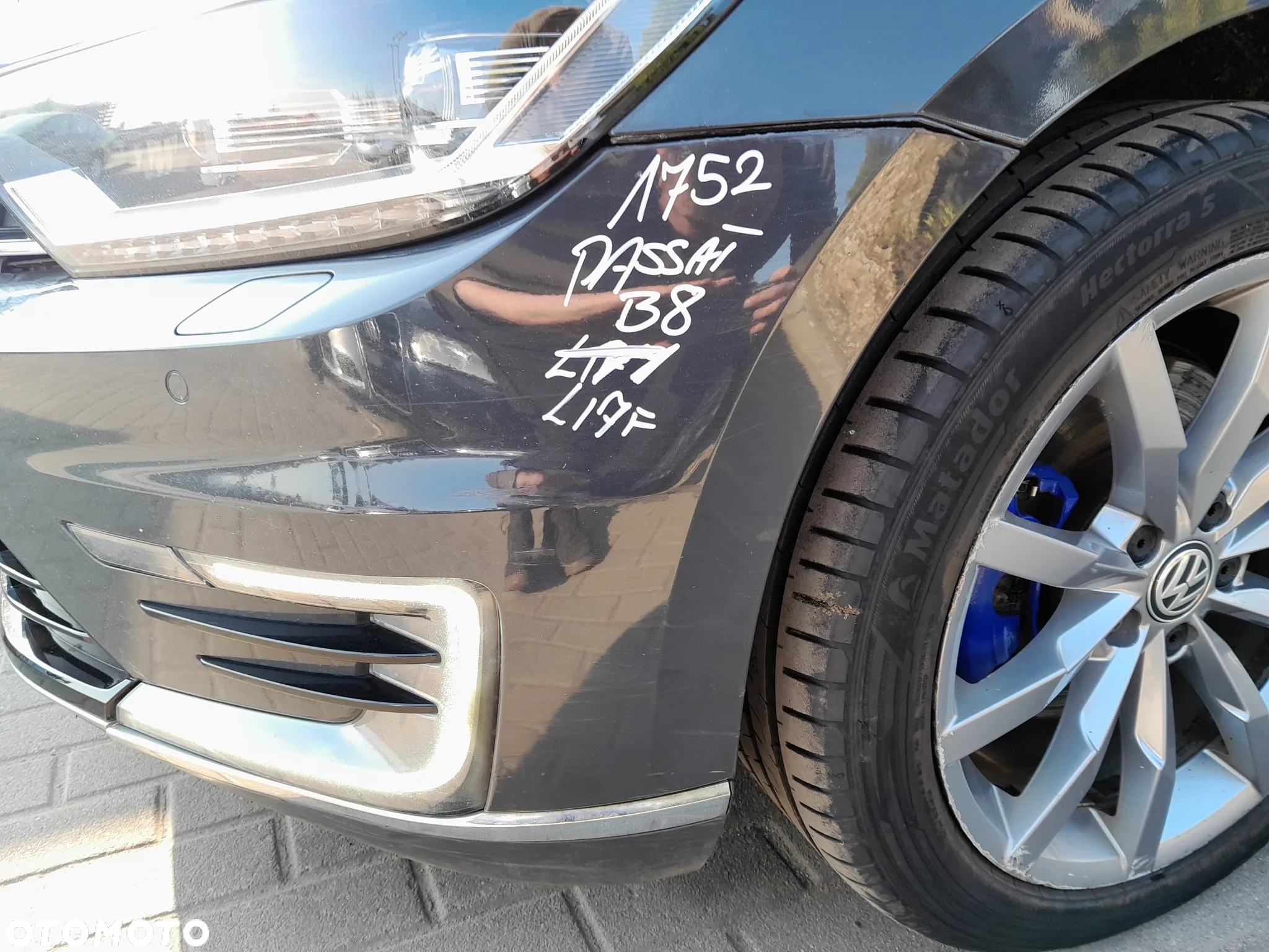 VW PASSAT B8 GTE HYBRID ZDERZAK PRZEDNI PRZÓD SPRYSKI PARKTRONIC PDC KOLOR: LI7F - 4