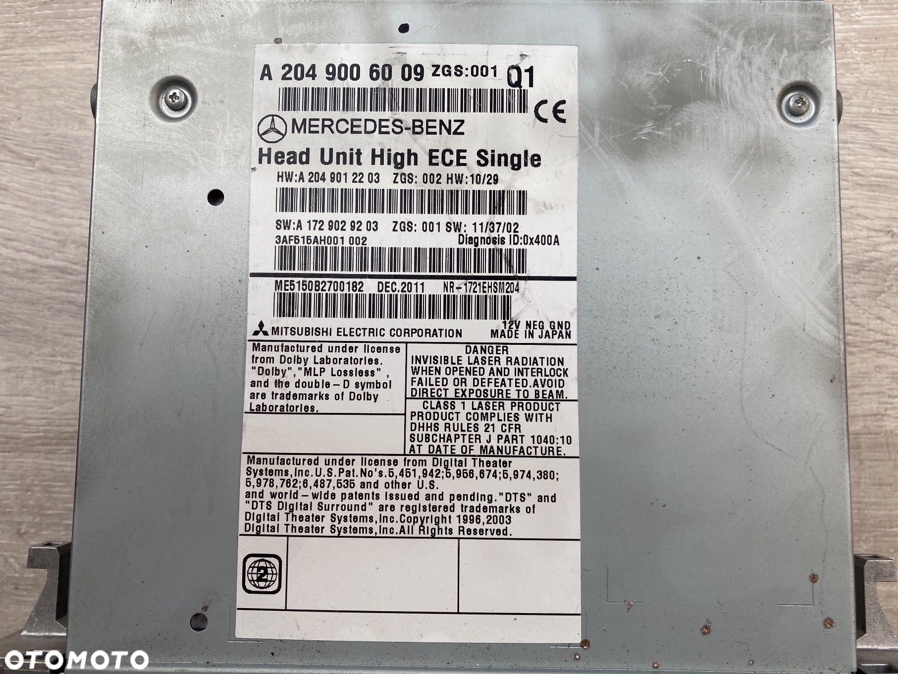 Radio Mercedes C klasa W204 A204 900 60 09 - 2