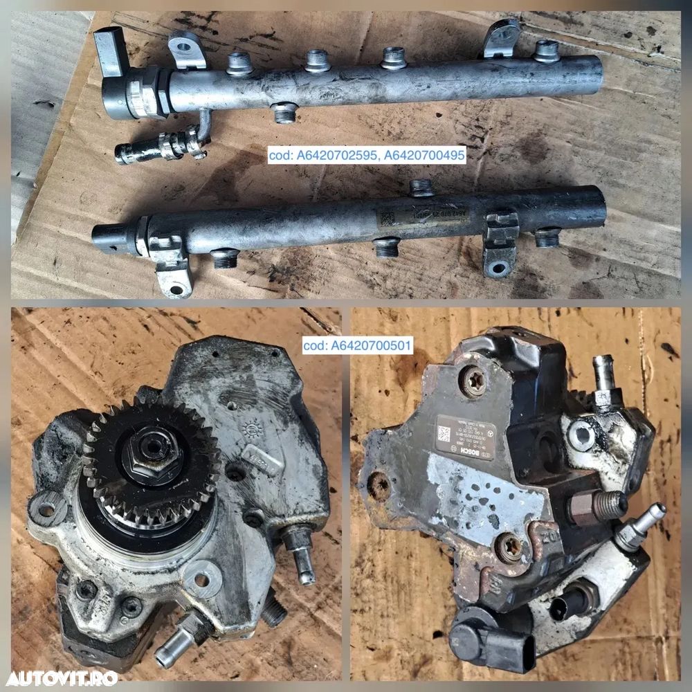 Anexe motor mercedes OM642 3.0cdi 3.2cdi 3.5cdi W219 diesel rampa injectoare pompa inalta presiune electromotor alternator pompa servo clapeta acceleratie rampa injectoare galerie admisie evacuare instalatie electrica - 3