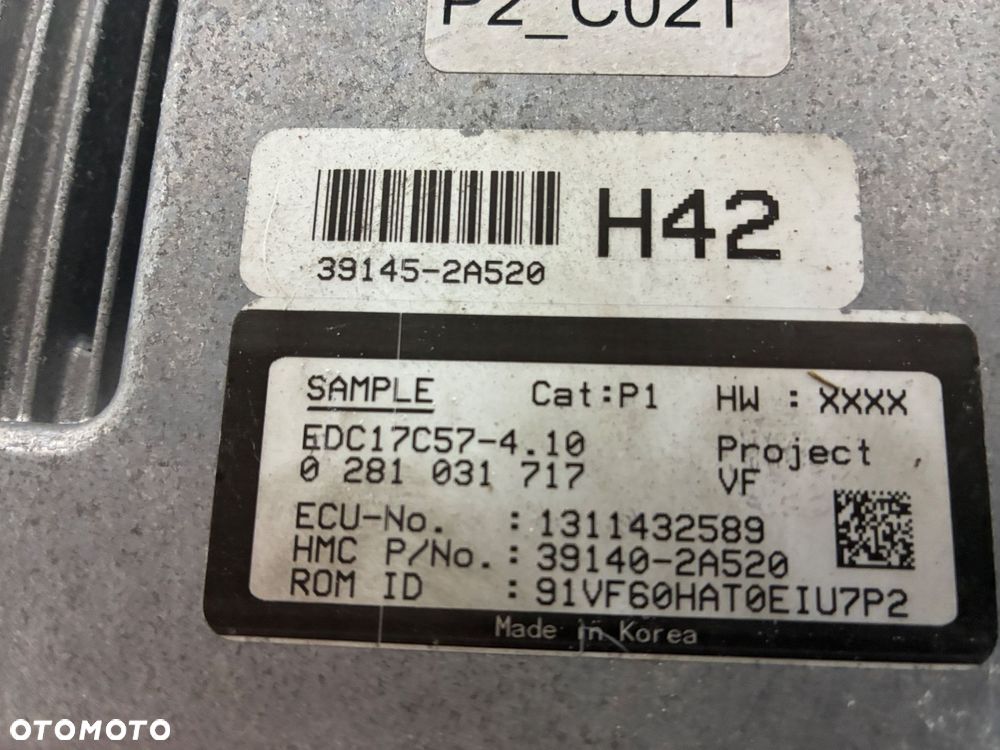 KIA HYUNDAI KOMPUTER  STEROWNIK  SILNIKA 1311432589 EDC17C57-4.10 0281031717 - 3