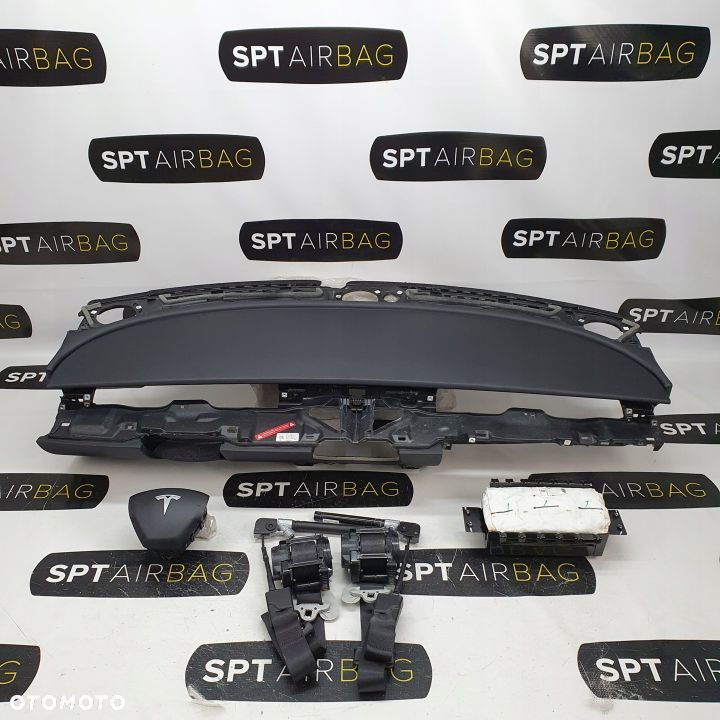TESLA 3 III DESKA ROZDZIELCZA KONSOLA KOKPIT PULPIT PODUSZKI AIRBAG AIR BAG PASY KIT SET - 1