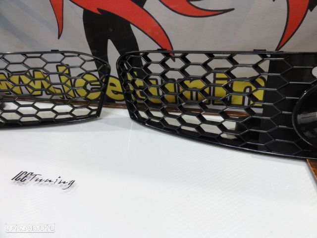 Grelhas faróis nevoeiro Audi A4 B8 08-11 RS LOOK preto brilhante - 6