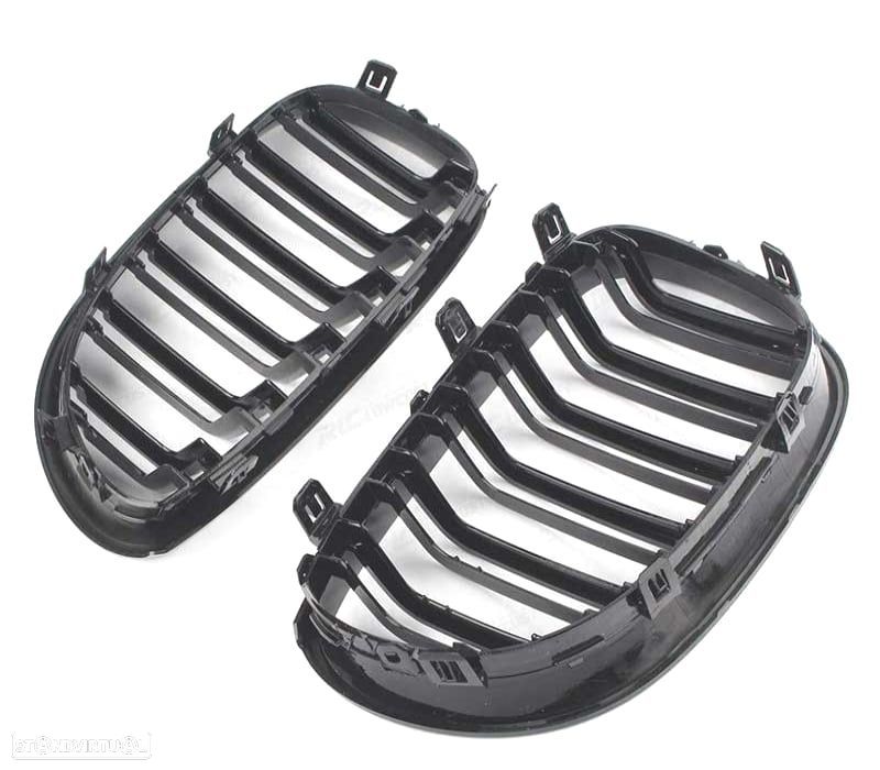 GRELHAS FRONTAIS DUPLAS BMW E60 03-10 LOOK M5 PRETO BRILHANTE - 2