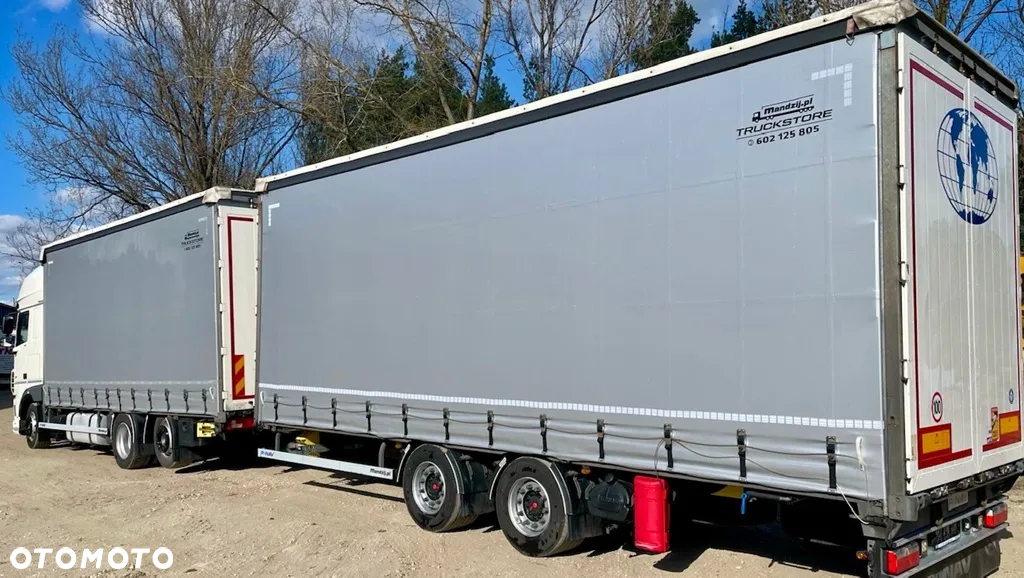 DAF XF480 SUPER SPACE CAB 6x2 JUMBO OŚ PODNOSZONA AUTOMAT SPOJLERY STANDKLIMA 2xALUTANK SKÓRA LED FIRANKA DŁ:7.40m + PRZYCZEPA PANAV TANDEM FIRANKA DŁ:8.20m SAF ZESTAW PRZESTRZENNY PRZEJAZDOWY 120m3 NOWE PLANDEKI !!!! EURO 6 2021 - 9