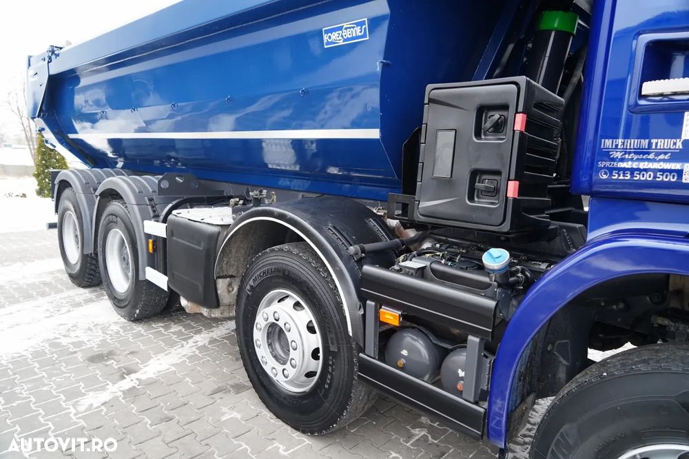 MAN G 490 / 8x4 / BASCULATOR SPATE / CLAPETĂ HIDRAULICĂ / CORTINĂ AUTOMATĂ / MANUALĂ / EURO 6 - 19