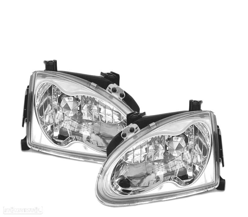 FAROS DELANTEROS HONDA CRX DEL SOL 92-97 FONDO CROMO - 2