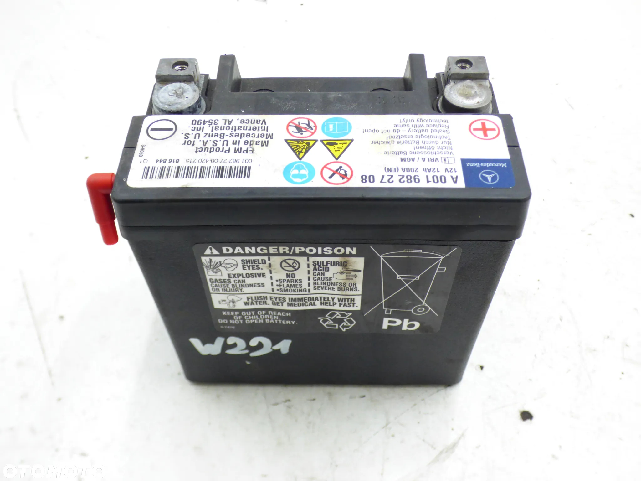 MERCEDES W221 LIFT DODATKOWY AKUMULATOR 12Ah 200A A0019822708 GORLICE - 2