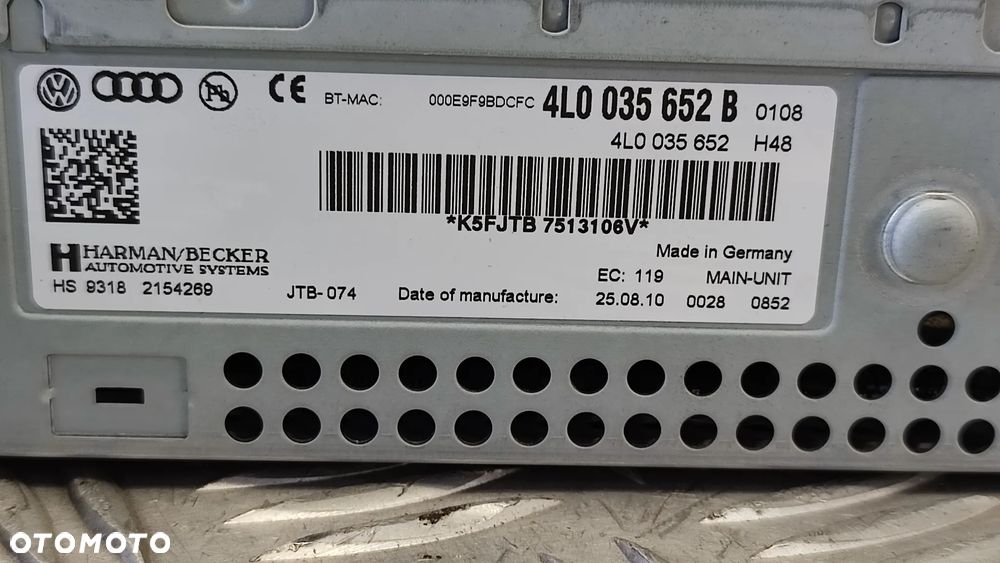 AUDI Q7 4L 05-15R STEROWNIK NAWIGACJA CZYTNIK MMI SSD 4L0035652B 4L0035652 B - 4