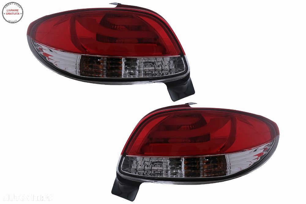 Stopuri Peugeot 206 HatchBack 3/5 usi (1998-2004) Rosu & Alb- livrare gratuita - 2