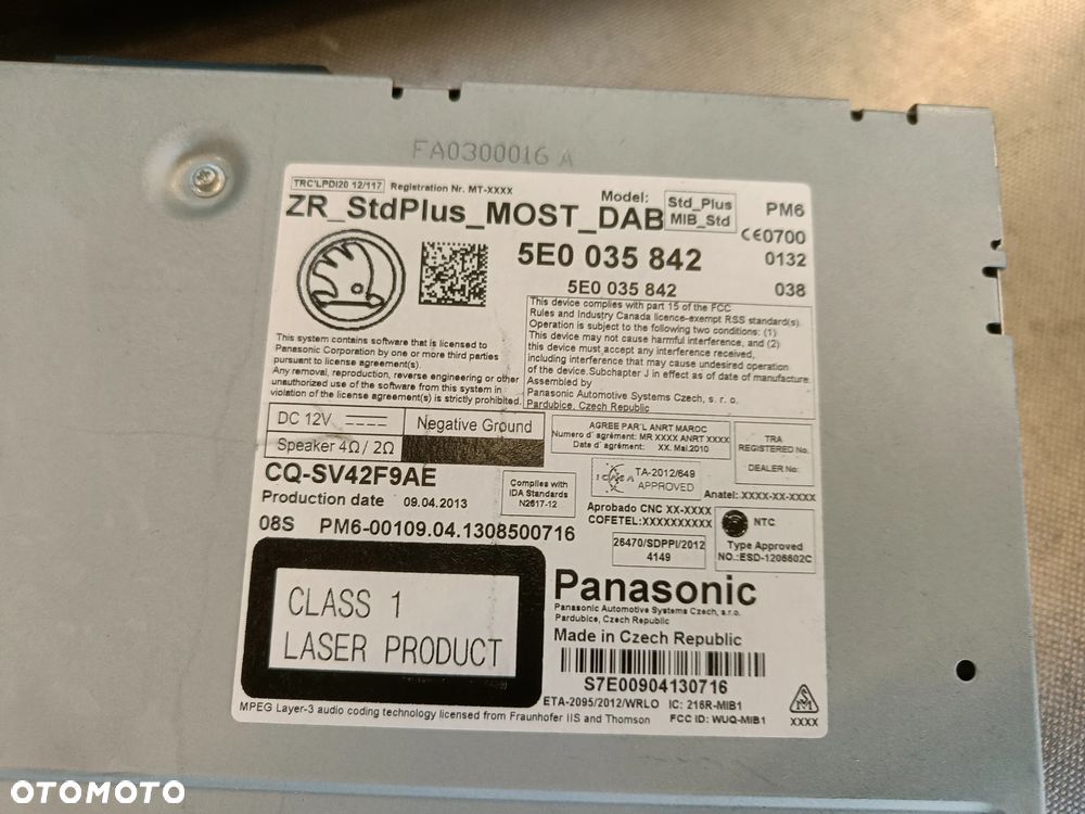 Radio Ekran Skoda Octavia 3 III Czytnik Multimediów Wyświetlacz 5E0035842 5E0919605B - 9