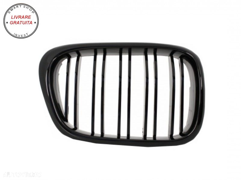 Bara Fata cu Grile Centrale Negru Lucios BMW Seria 5 E39 (1995-2003) M5 Design- livrare gratuita - 8