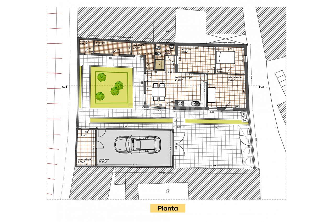 Moradia T2 com garagem e jardim, para reabilitar - Pedrouços, Maia - Grande imagem: 3/30