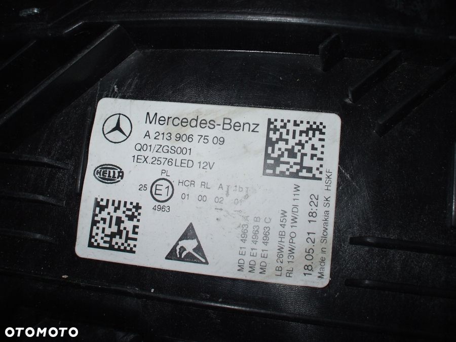 MERCEDES E W213 lift FULL LED lampa prawa lewa PERFORMANCE 2139067609 7509 - 9