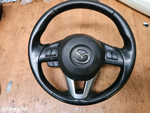 KIEROWNICA AIR BAG SKÓRA WIELOFUNKCYJNA MAZDA 6 GJ 2013-2016 MULTIFUNKCJA B.ŁADNA