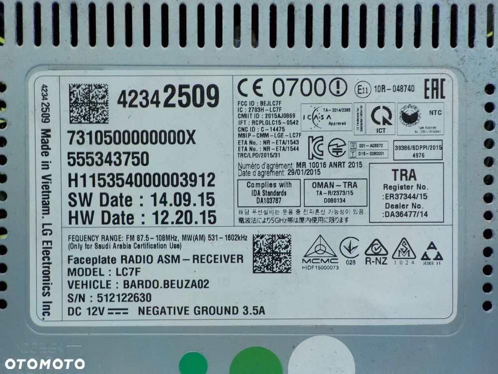 OPEL CORSA E 1.4 B 16r HB 5D wyswietlacz radio 42342509 555343750 - 8