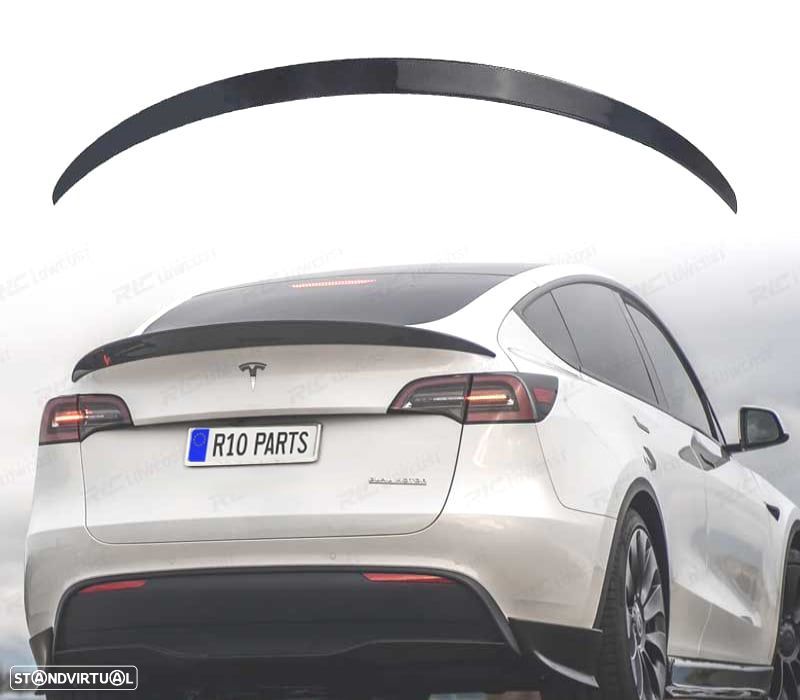 AILERON SPOILER TESLA MODEL Y 20- LOOK PERFORMANCE PRETO BRILHANTE - 1