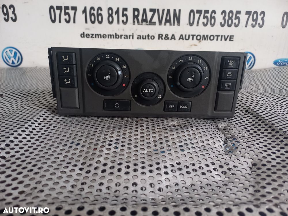 Panou Modul Comenzi Clima Dublu Climatronic Cu Incalzire In Scaune Land Rover Range Rover Sport L320 An 2005-2006-2007-2008-2009-2010-2011-2012 Volan Stanga Dezmembrez Range Rover Sport L320 2.7 Tdv6 Motor 276DT - Dezmembrari Arad - 2