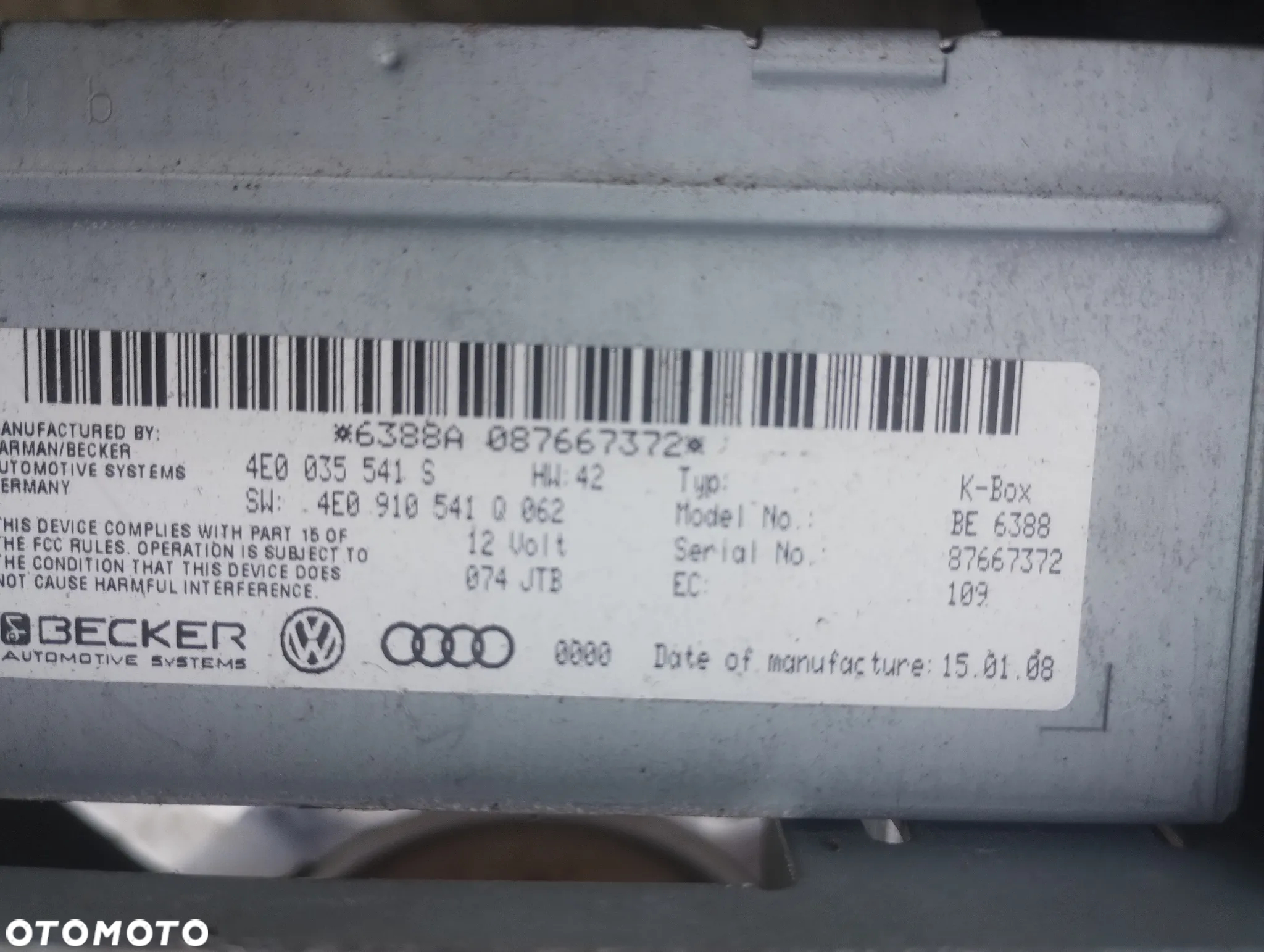 AUDI Q7 4L 05-15 r. MODUŁ TUNER sterownik RADIA 4E0035541 + - 4