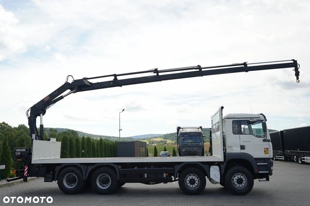 MAN TGA 35.360 /  PLATFORMA 8x4 + HDS HIAB 166 D-4 / MAX UDŹWIG: 4 600 KG /  ROTATOR / PILOT - 7