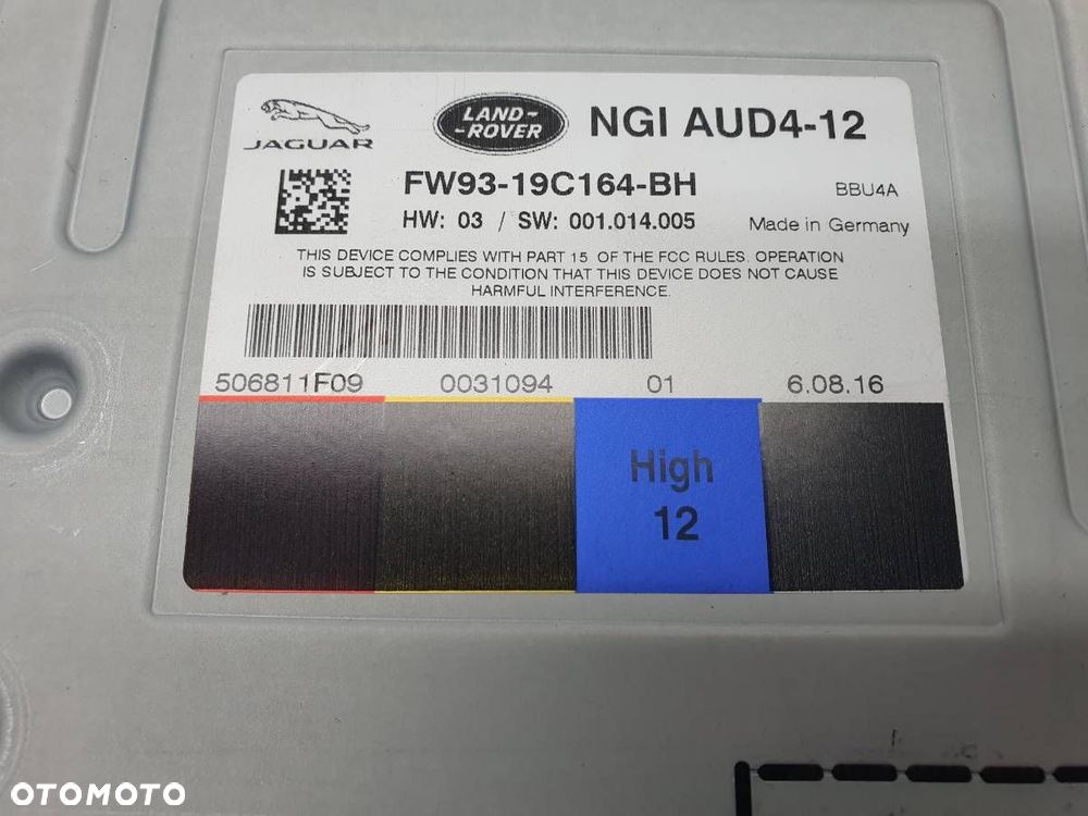 WZMACNIACZ RADIA AUDIO JAGUAR F-PACE X761 FW93-19C164-BH ORYGINAŁ - 2