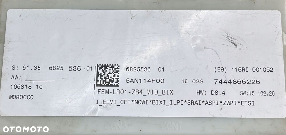 M25 BMW 2 F22 MODUŁ STEROWNIK BCM FEM 6825536 - 2