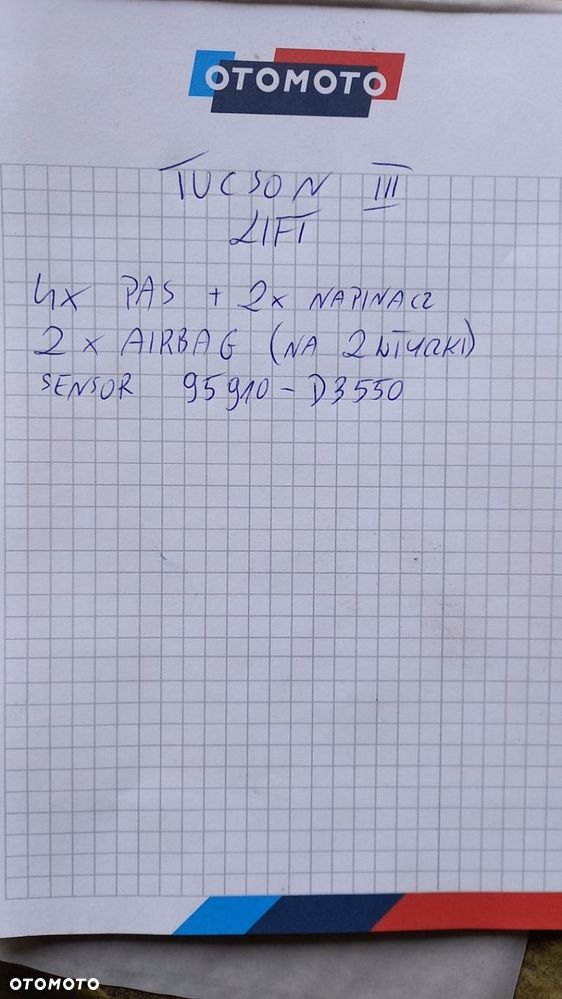 HYUNDAI TUCSON III KONSOLA DESKA ROZDZIELCZA PULPIT AIR BAG PASY KPL - 9