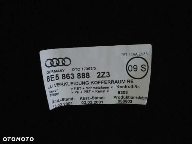 TAPICERKA BAGAŻNIKA PRAWY TYŁ AUDI A4 B6 sedan - 4