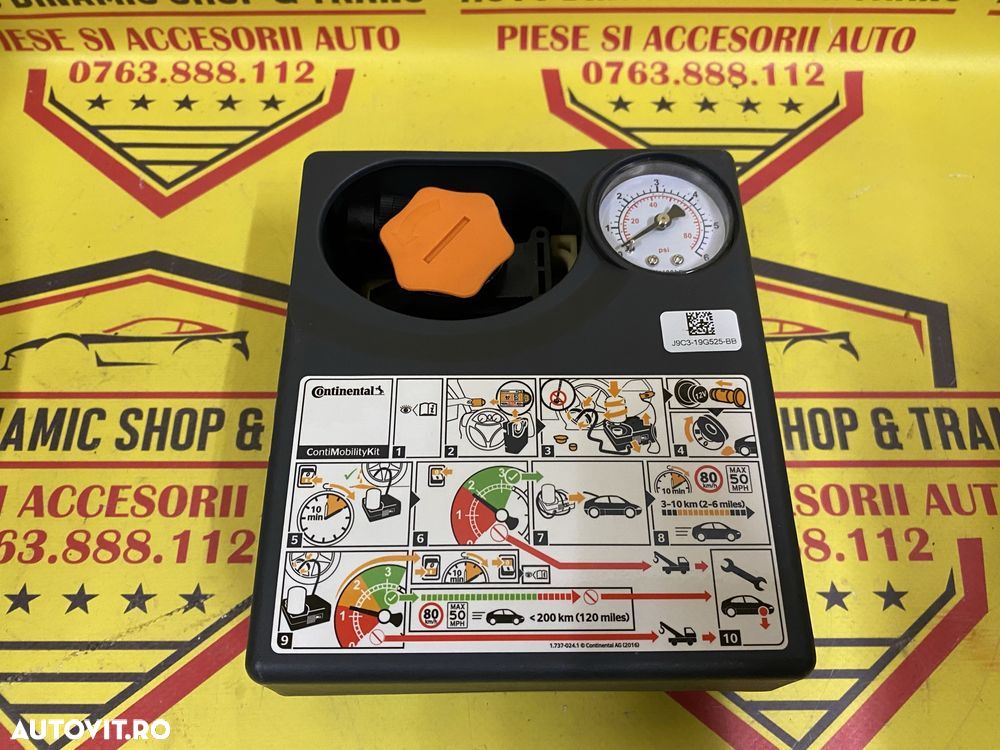 Kit pana Continental compresor auto 180w cu solutie pana Neutilizat - 6