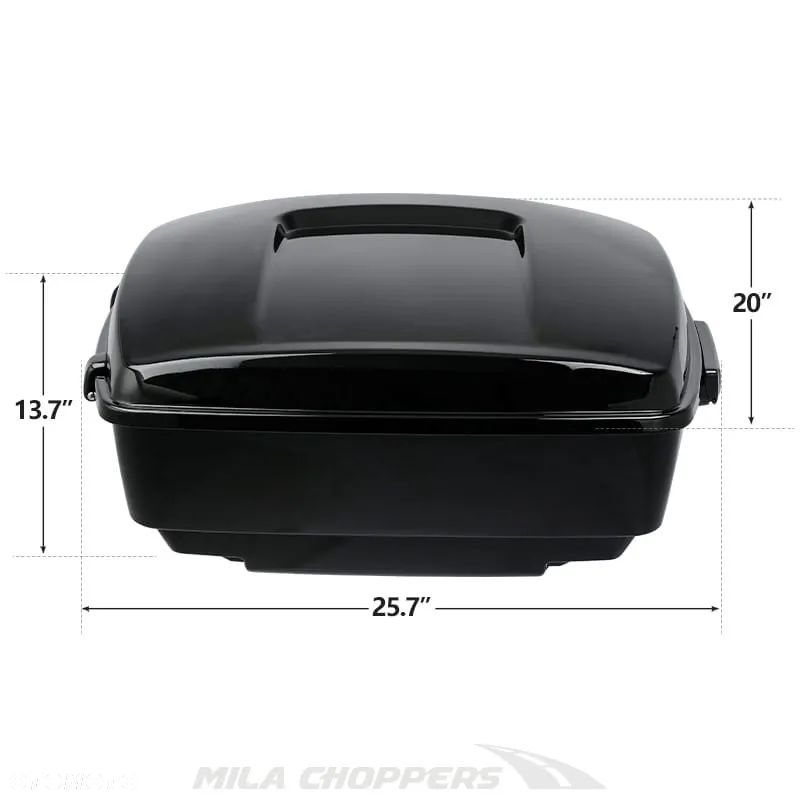 Kufer centralny czarny Harley 14-25 Touring FLH Street Glide czarne okucia, bez otworu na głośniki - 3