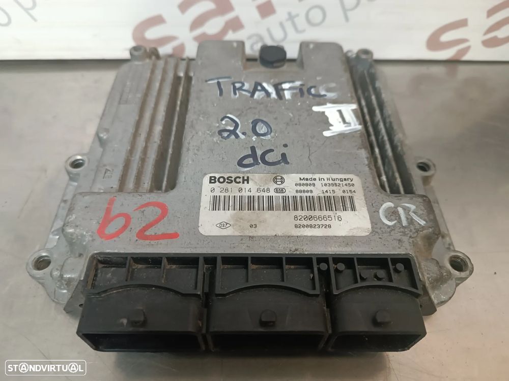 UNIDADE / CENTRALINA DO MOTOR RENAULT TRAFIC / OPEL VIVARO 2.0DCI REF. 0281014648 8200666516 8200823728 - 1