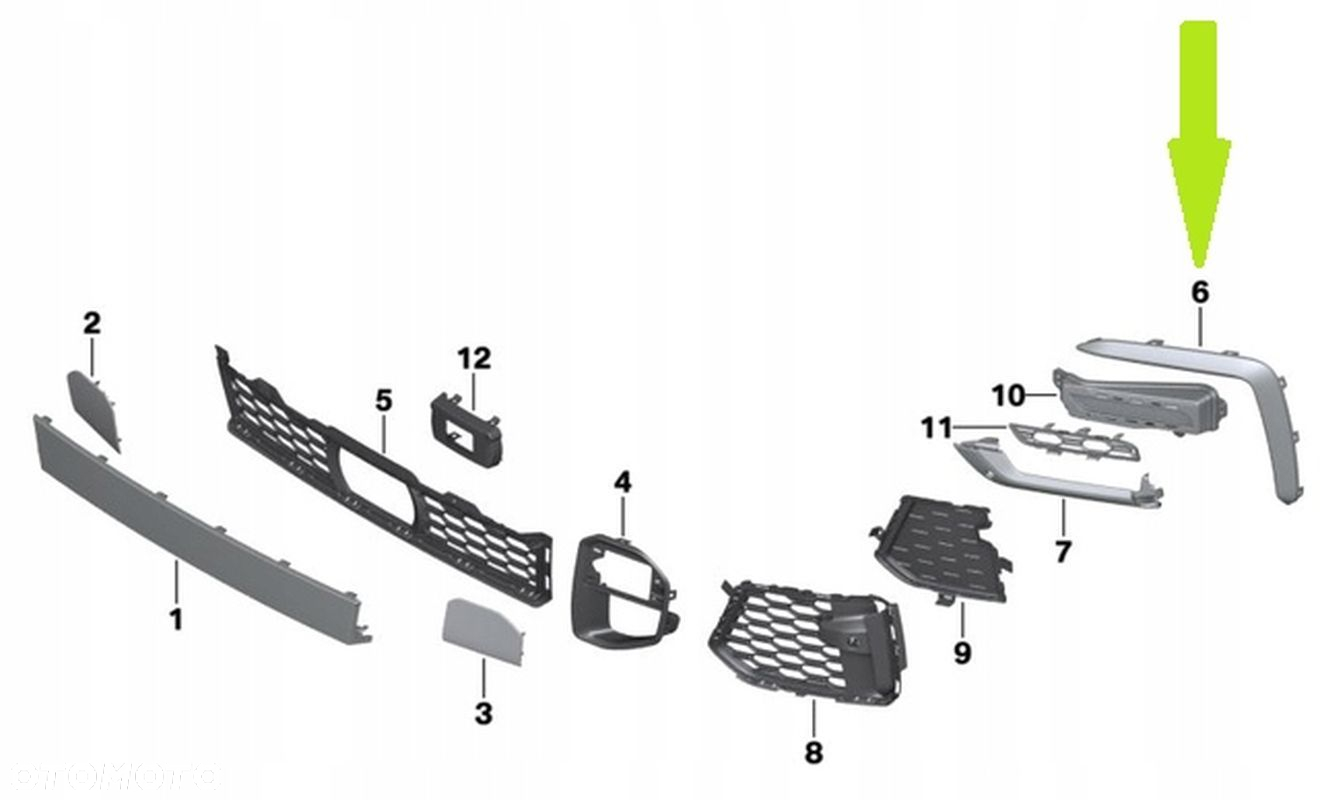 LISTWA KRATKI ZDERZAKA BMW X6 G06 M PAKIET 51118092247 LEWA - 2