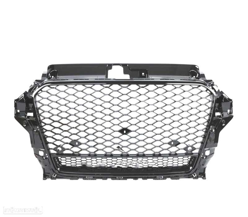GRELHA AUDI A3 8V 12-16 LOOK RS3 PRETO BRILHANTE ABS - 2