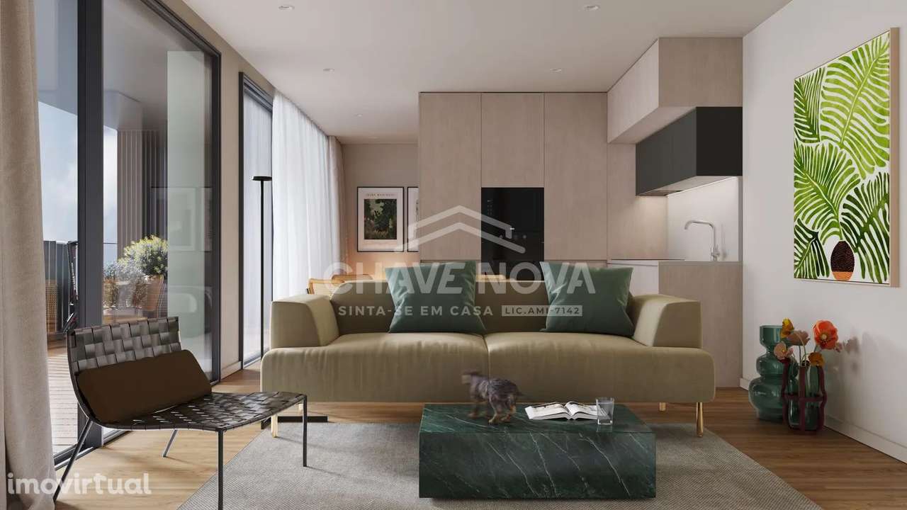 T1 Novo c/ Varanda e Lugar de Garagem, junto ao Metro, em V.N. Gaia - Grande imagem: 4/12