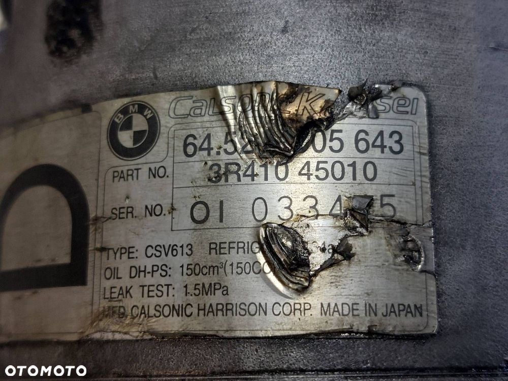 SPRĘŻARKA KOMPRESOR KLIMATYZACJI BMW E46 320 D 2.0 D 6905643 - 2