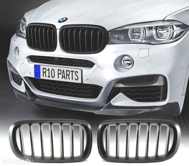 GRELAS FRONTAL BMW X6 F16 14- PRETO FOSCO LOOK M PERFORMANCE - 1