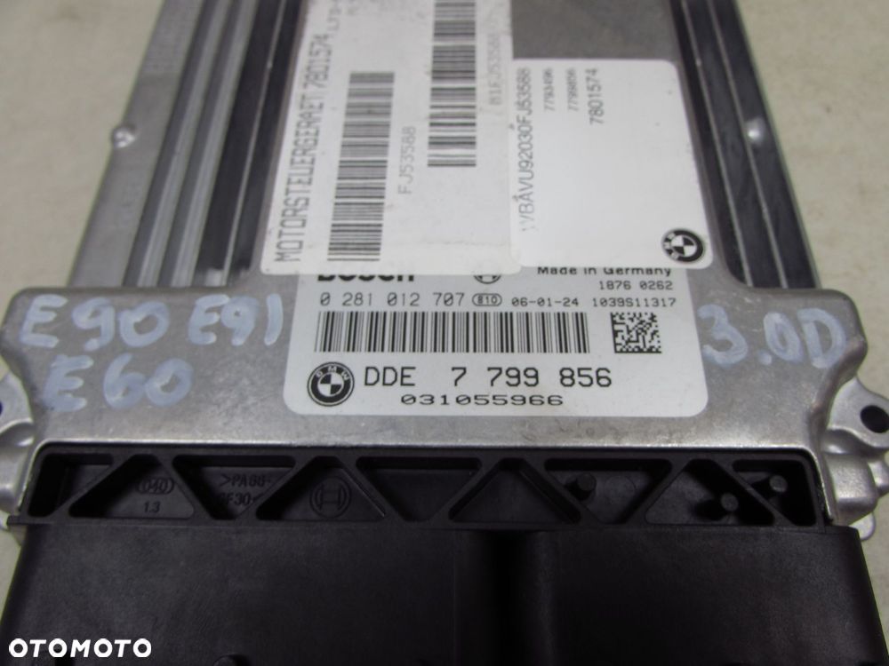 BMW SERII 7 E60 E61 E90 3.0D 05-12 KOMPUTER STEROWNIK 7799856 0281012707 - 8
