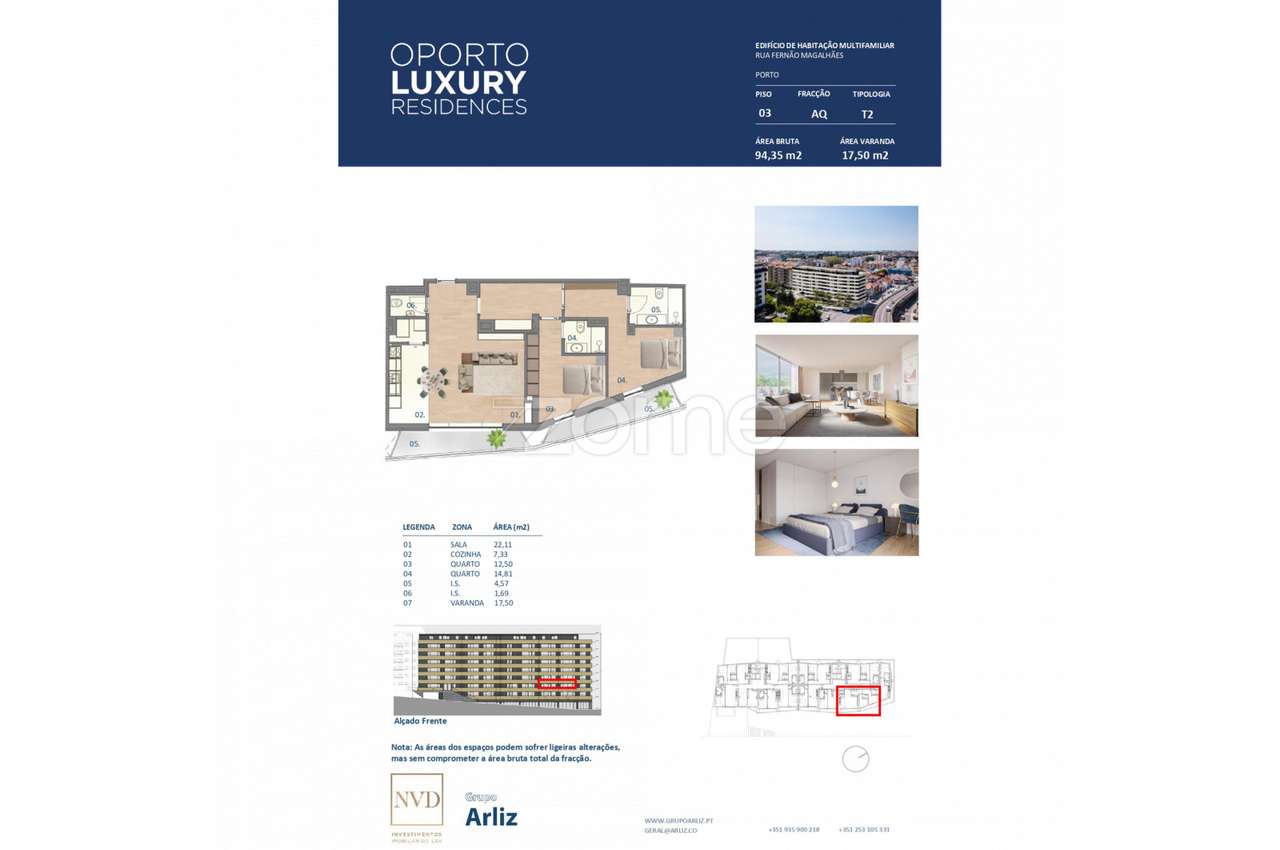 Novo empreendimento Oporto Luxury Residences - Apartamento T2 AQ - Grande imagem: 2/15