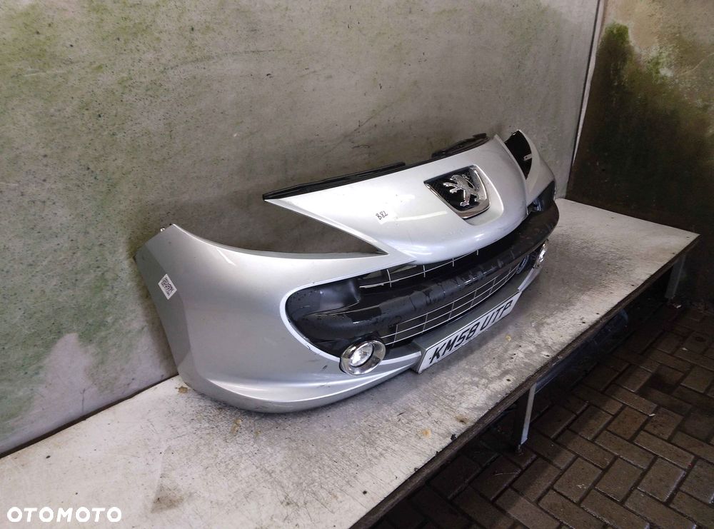 ^ ZDERZAK PRZÓD PRZEDNI PEUGEOT 207 URBAN MOVE EZRC SREBRNY HALOGENY - 3