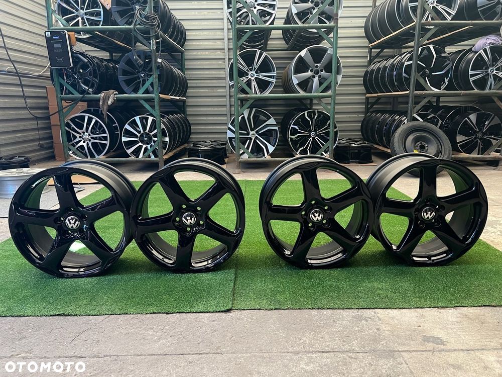 KOMPLET FELG FELGI VW VOLKSWAGEN GOLF PASSAT TOURAN 18 5X112 ORYGINALNE - 7